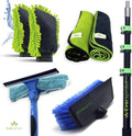 7-to-25 Foot Car Wash Kit with Extension Pole, Scrub Brush, Squeegee, Carwash Mitts, Microfiber Towels W160832
