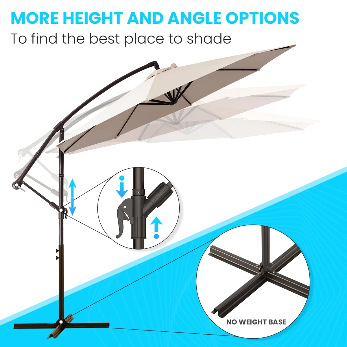 10' Outdoor Hanging Offset Cantilever Umbrella H981532