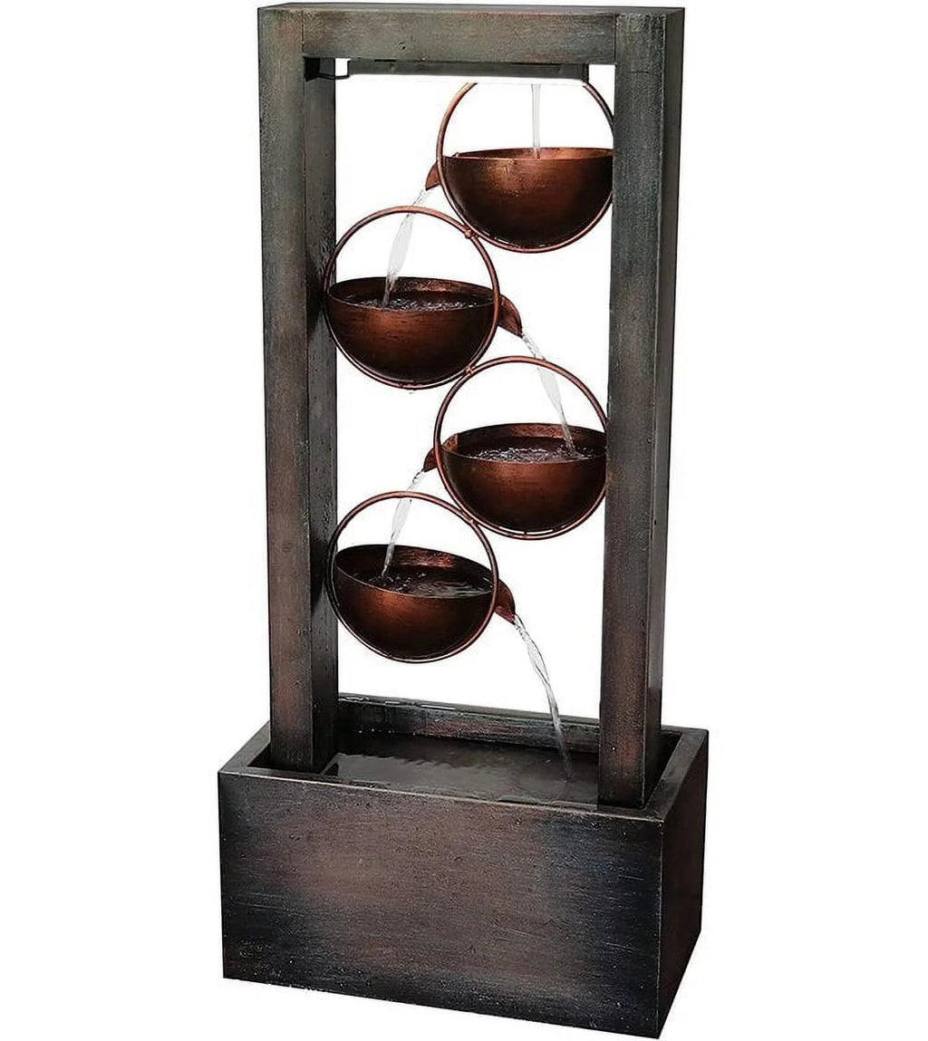 4-Tier Polyresin Floor Standing Water Fountain with LED Lighting G9825