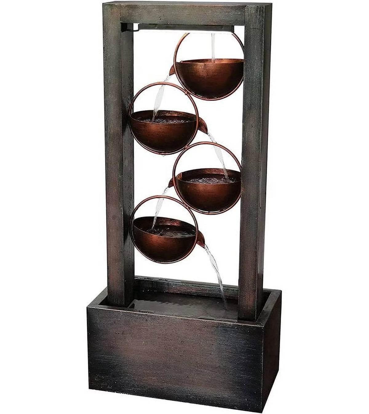 4-Tier Polyresin Floor Standing Water Fountain with LED Lighting G9825
