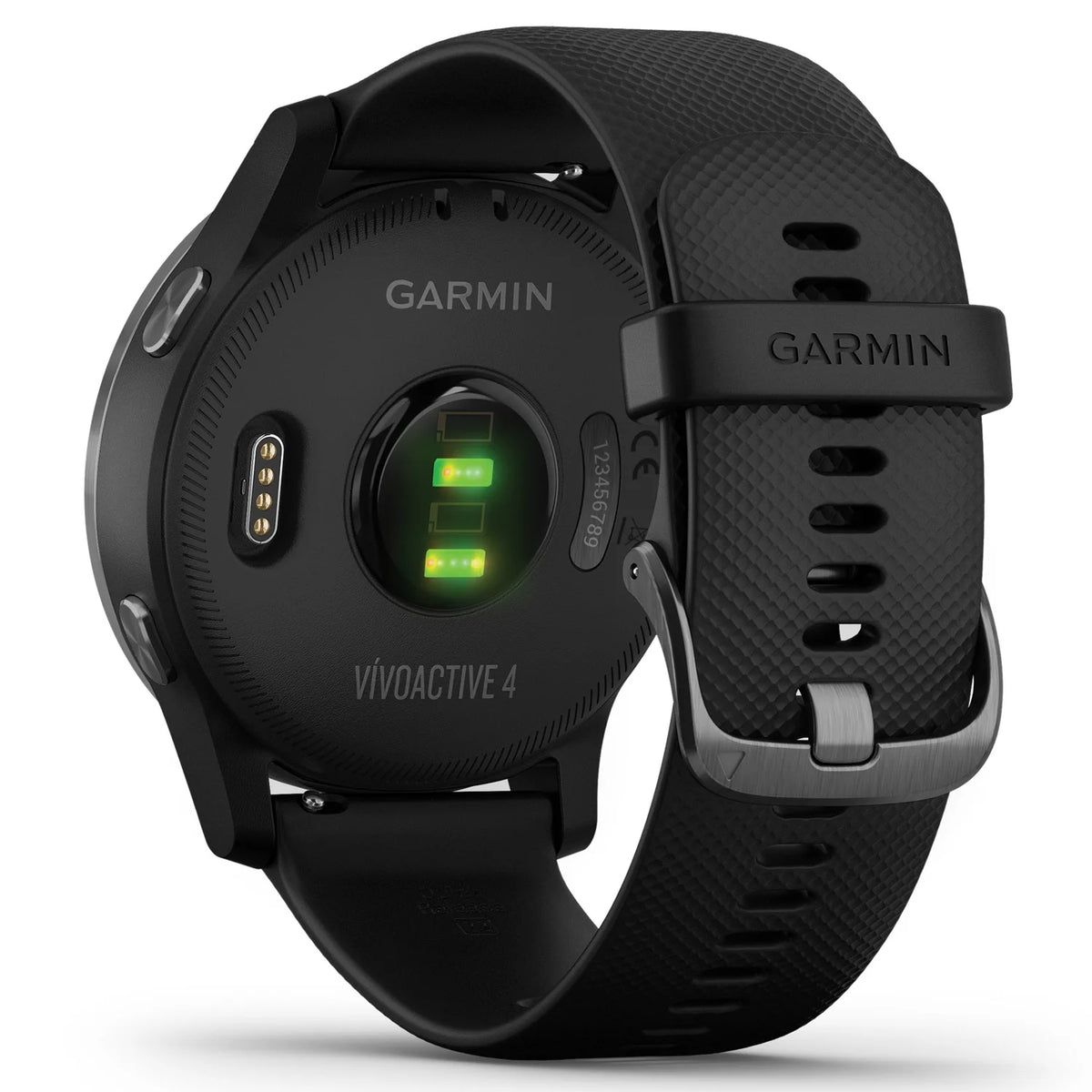 vívoactive 4 Slate Stainless Steel Bezel Black Case Silicone Band P8393
