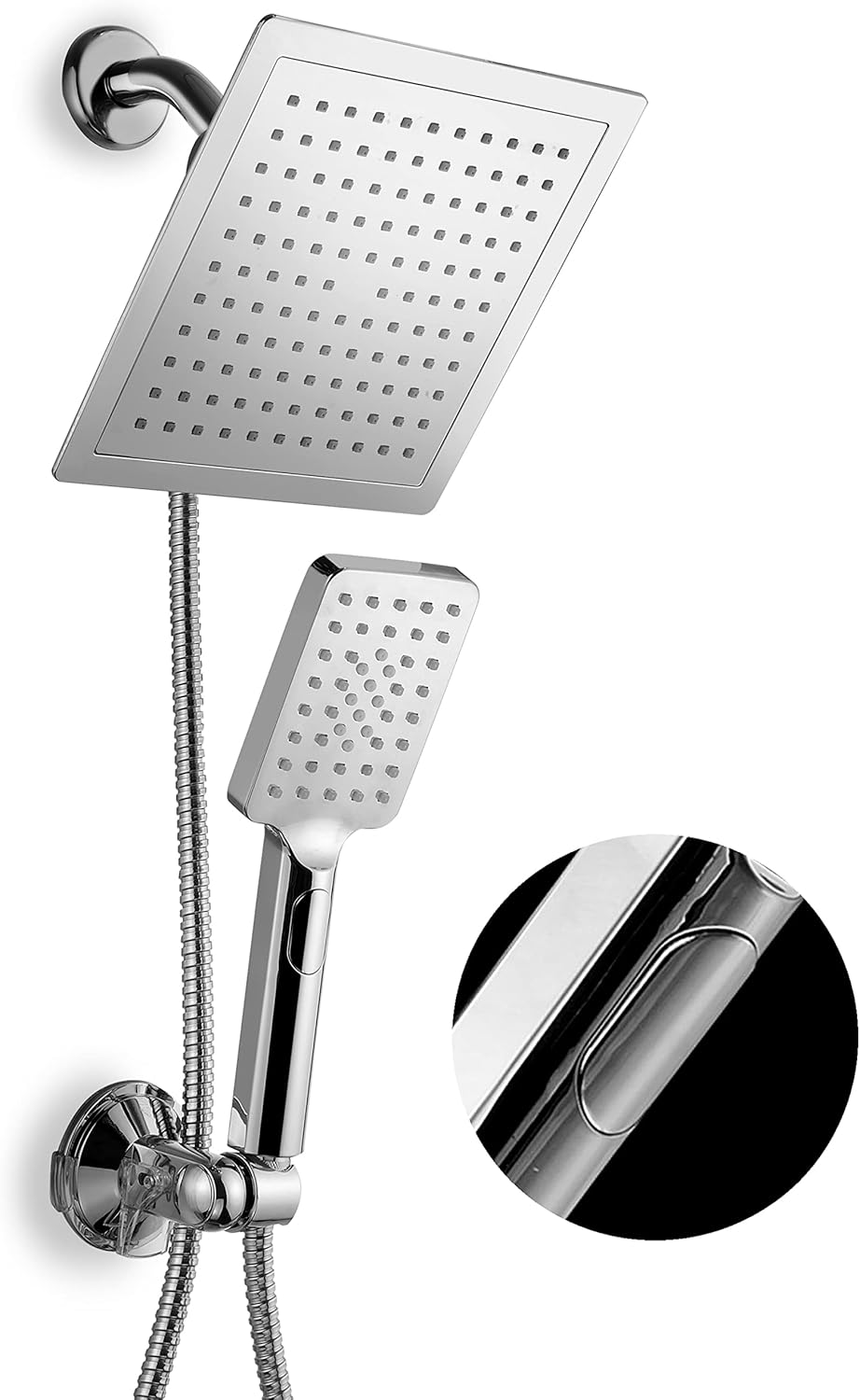 Chrome 9" Square Rainfall Shower Head / Handheld Combo, Pack of 2 G463383