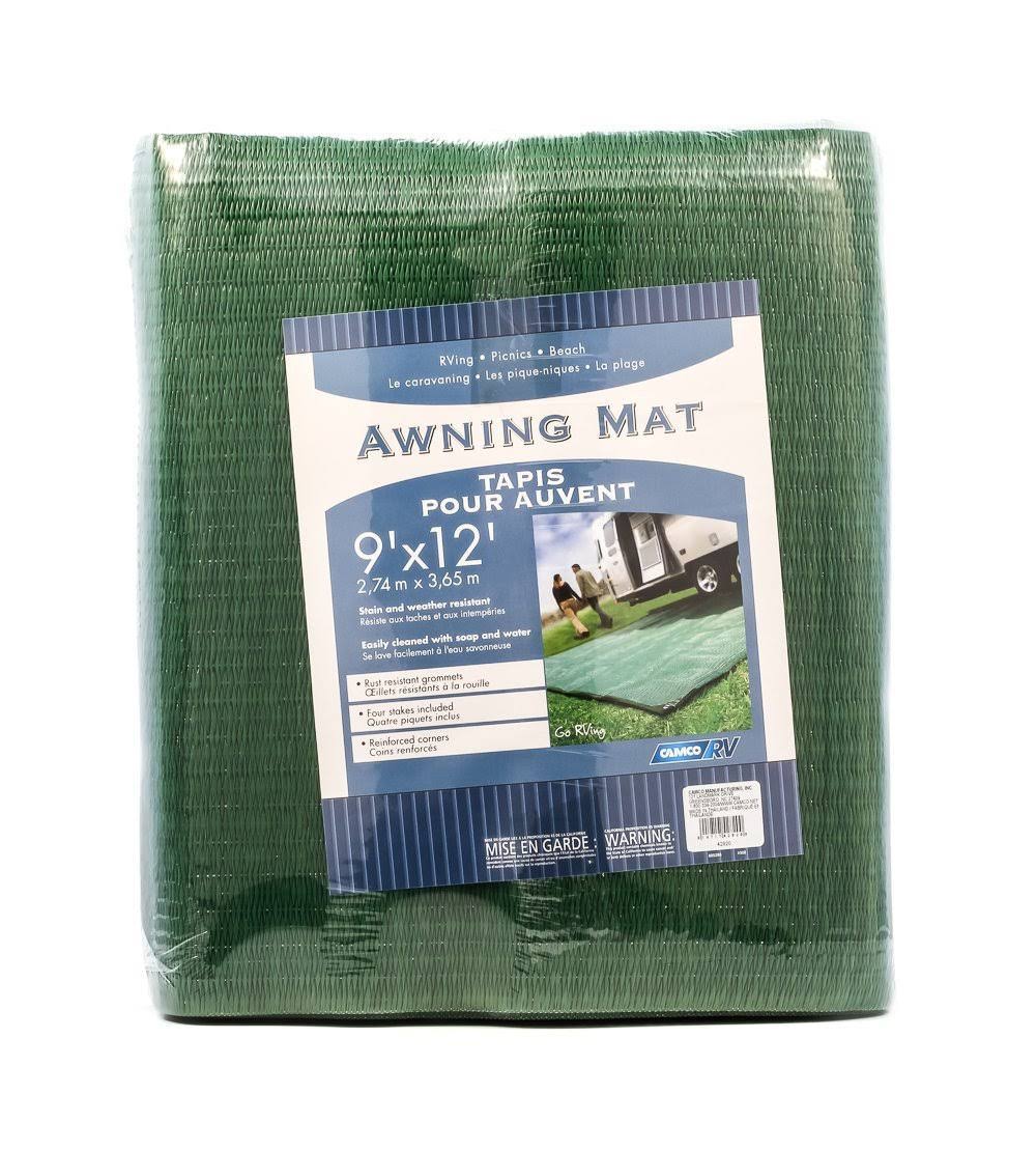 Green 9 x 12 Foot Awning Leisure Mat M751