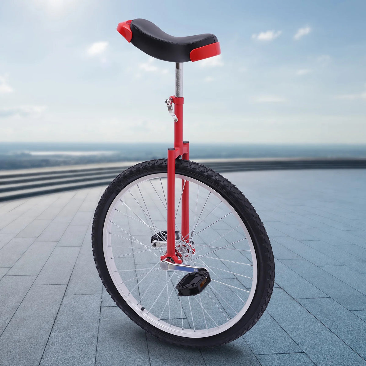 16 Inch Wheel Unicycle Height Adjustable Red O987582