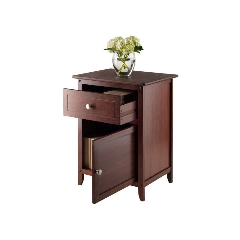 Antique Walnut Nightstand with Drawer and Cabinet K266999