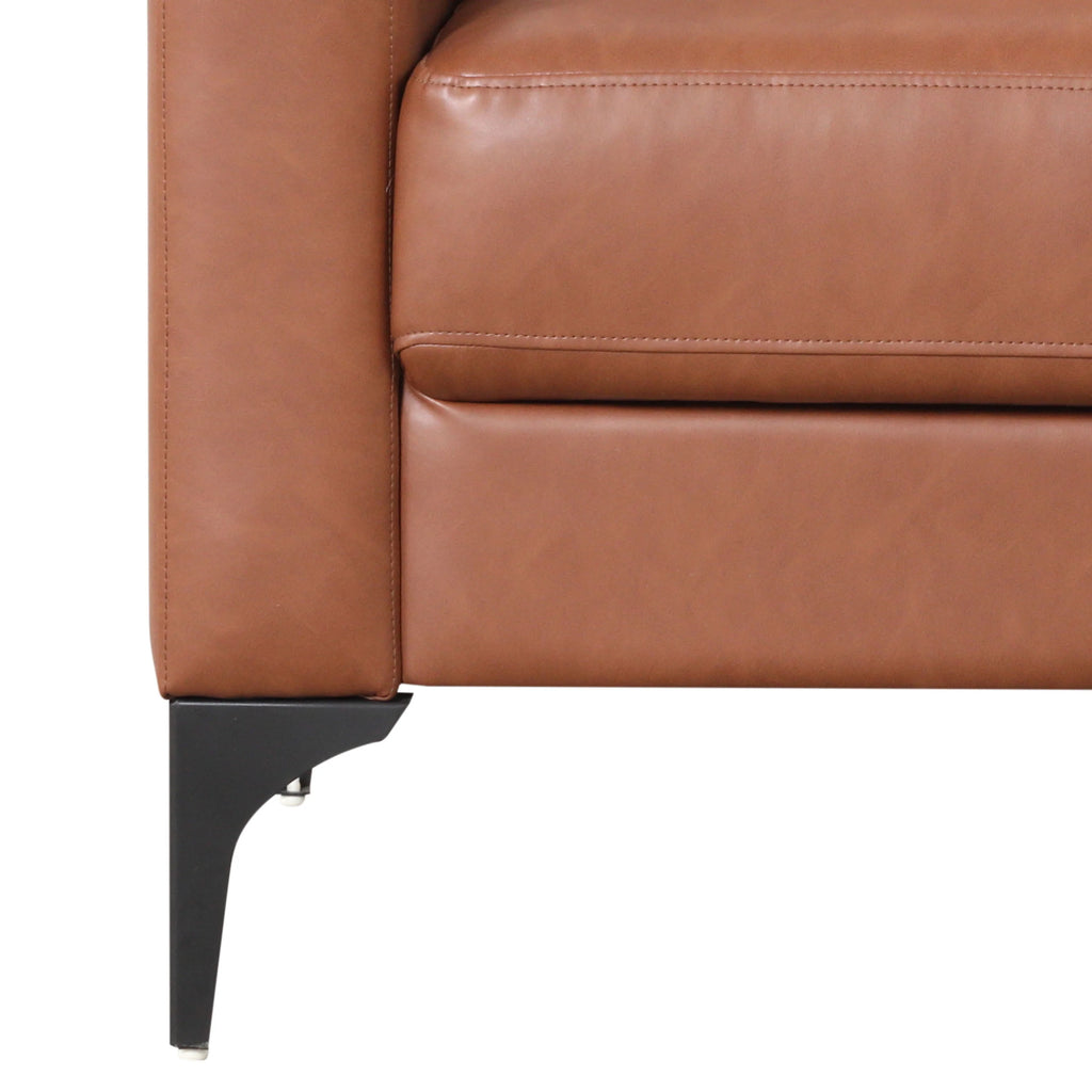 Brown Faux Leather Sofa J4379