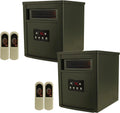 1500W Portable Electric Infrared Quartz Space Heater with Remote Control Black 2 Pack F458248