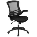 Black Mesh Swivel Ergonomic Task Office Chair with Flip-Up Arms K5140