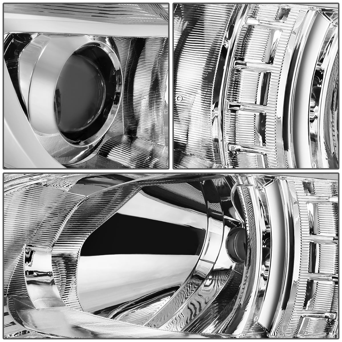 Pair Projector Headlight Chrome Housing Clear Side Headlamps Left + Right G944841
