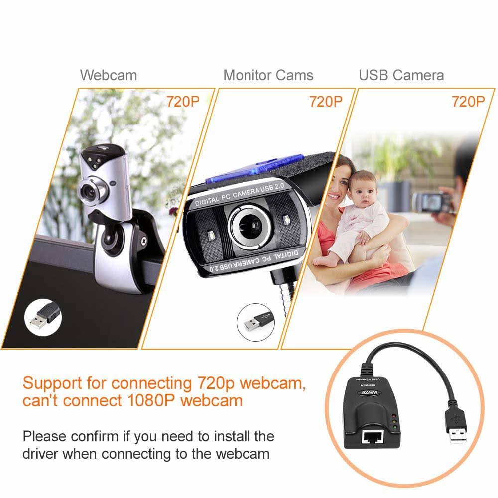 USB 2.0 Extender to RJ45 Over Cat5/5E/6 Connection Up to 100 Meter/328 ft Ethernet Extension Cable Type A Male to A Female U742354