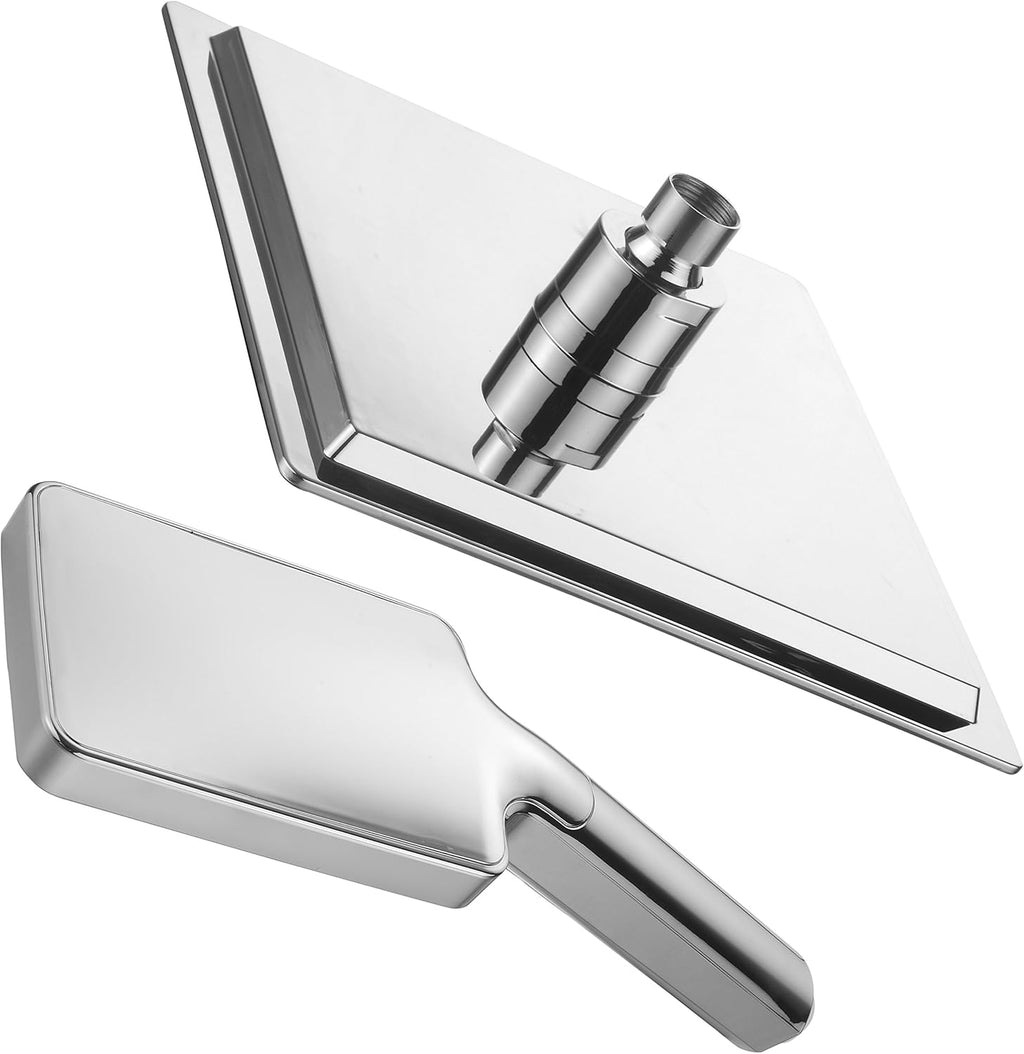 Chrome 9" Square Rainfall Shower Head / Handheld Combo, Pack of 2 G463383