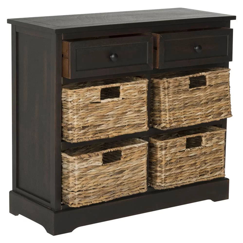 2-Drawer Storage Unit with 4 Wicker Baskets A725021
