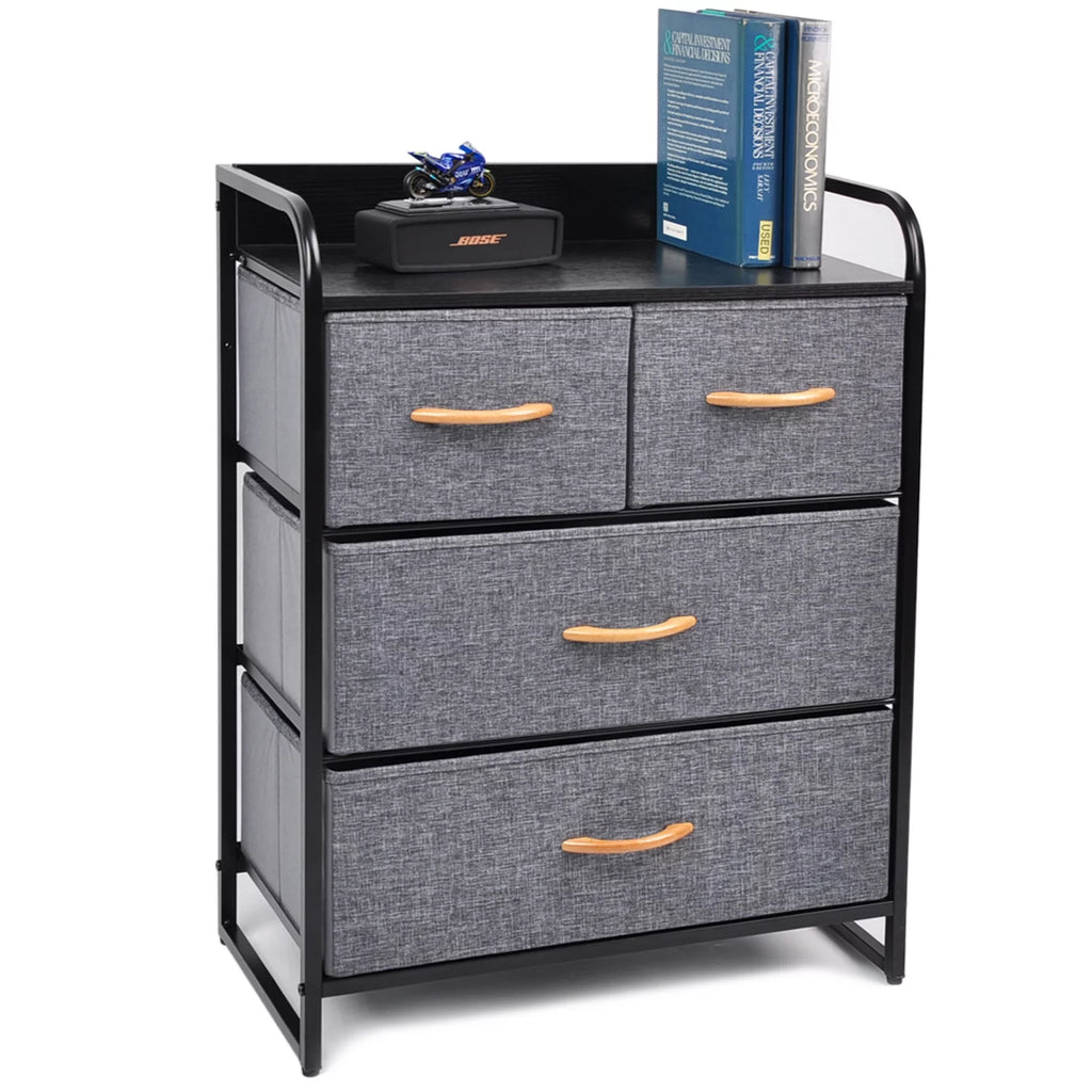 Rustic Brown 5 Drawer Fabric Dresser A41716
