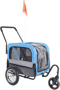 Red Dog Bike Trailer Pet Stroller Cart Wagon Cargo Carrier with 360-Degree Swivel Wheels O235
