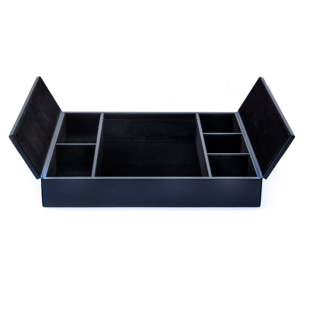 Navy Blue Leatherette Conference Room Organizer B632521