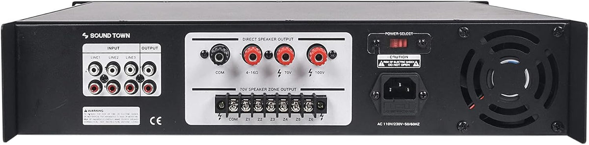 360W 6-Zone 70V/100V Commercial Power Amplifier with Bluetooth M7126