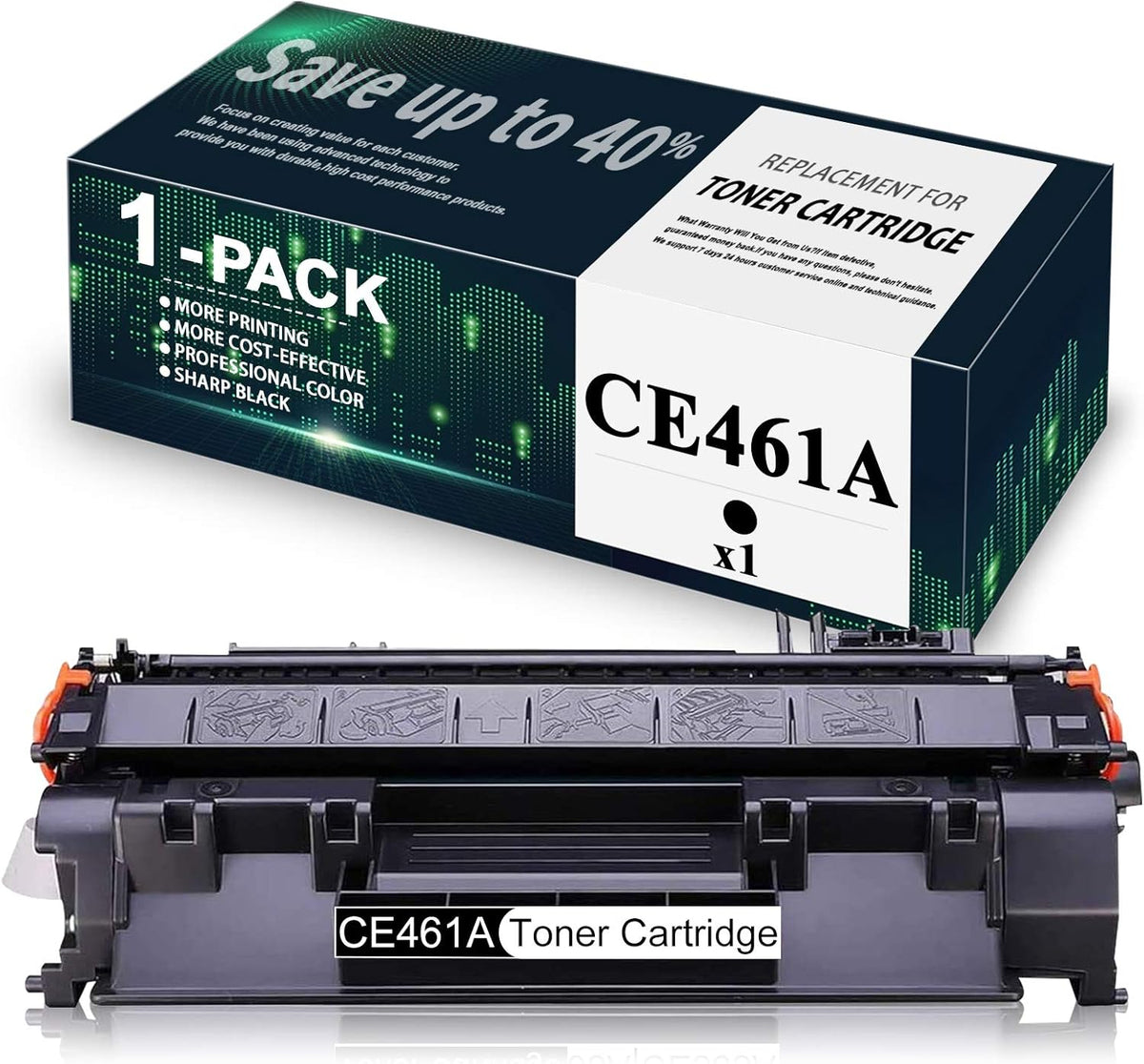 1 Pack Black CE461A Toner Cartridge L7139