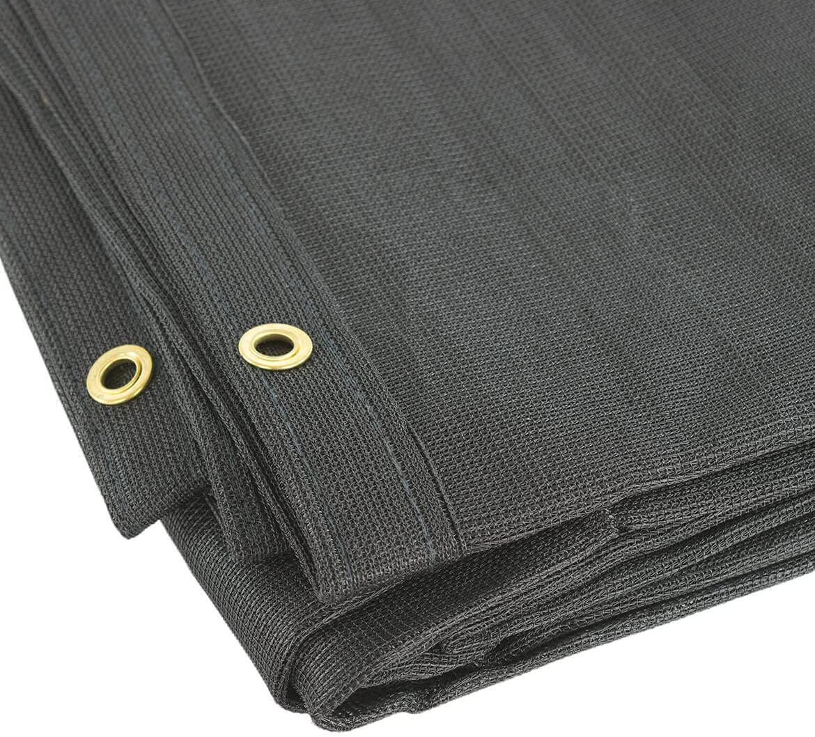 Black Knitted Mesh Tarp with Grommets 60-70% Shade 12 Ft x 14 Ft. M710062