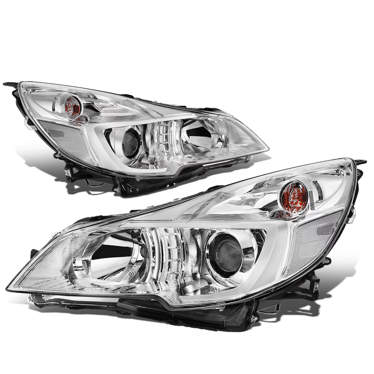 Pair Projector Headlight Chrome Housing Clear Side Headlamps Left + Right G944841